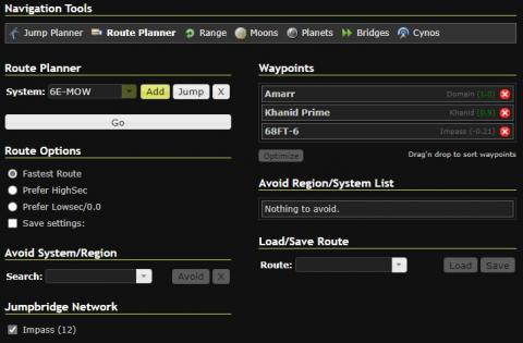 Dotlan - Route Planner - Exemple